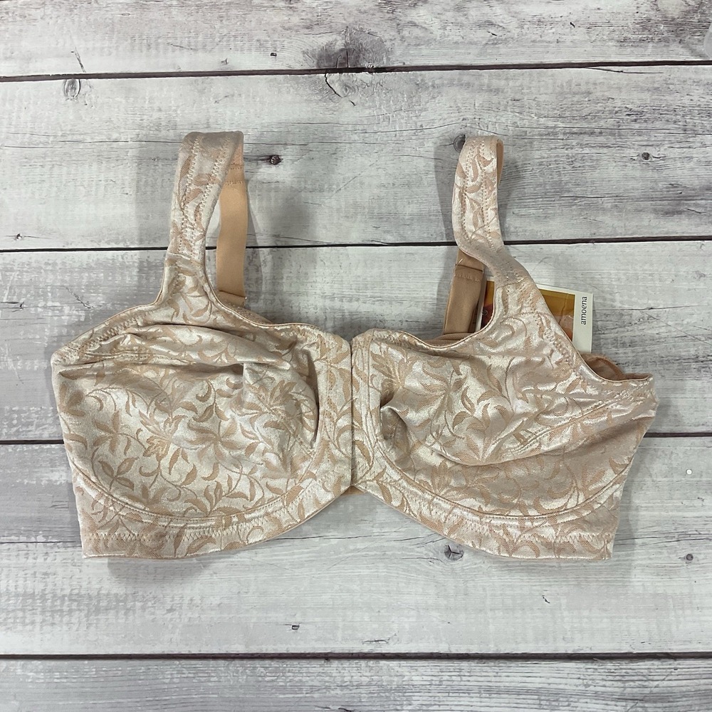 Amoena Mastectomy Bra Womens 36DD Nude Front Back Closure #2145 Wireless NEW